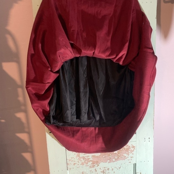 Tanming Red Lined Wool Blend Skirt with Pockets. Side Zipper Closure. Size L NWT - Picture 7 of 8